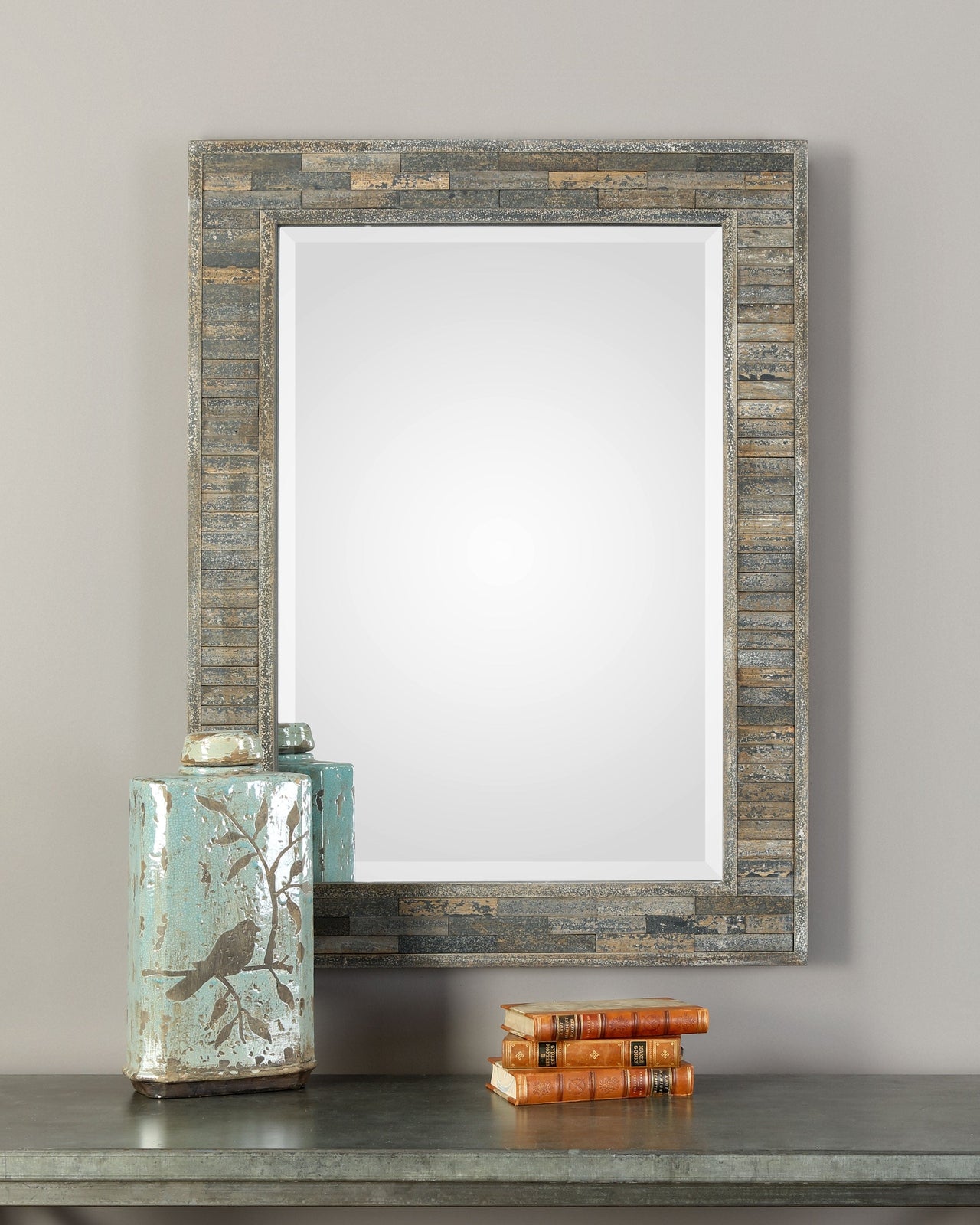 Modern Accents Aged Wood Frame Mirror