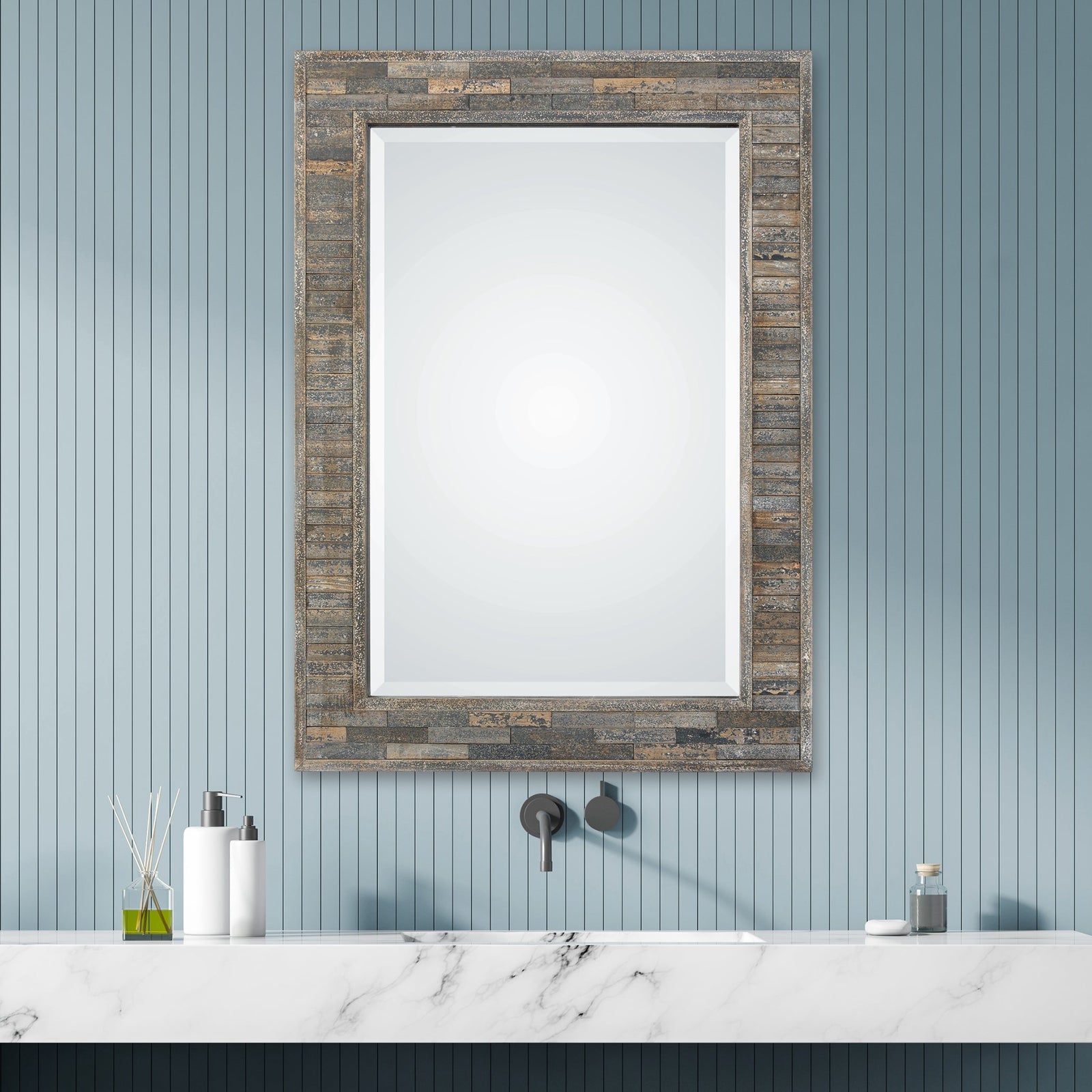 Modern Accents Aged Wood Frame Mirror