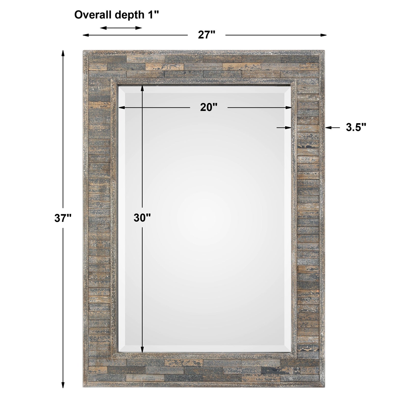 Modern Accents Aged Wood Frame Mirror