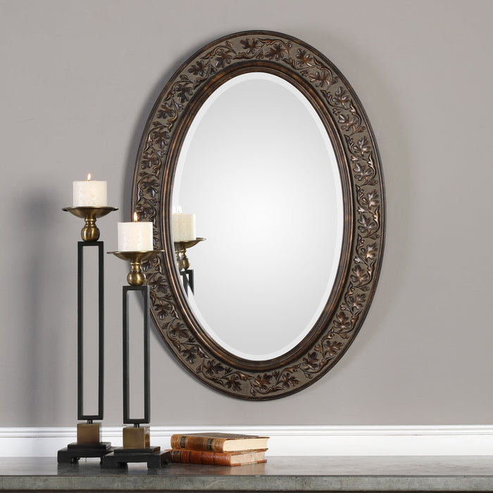 Modern Accents Oval Embossed Mirror