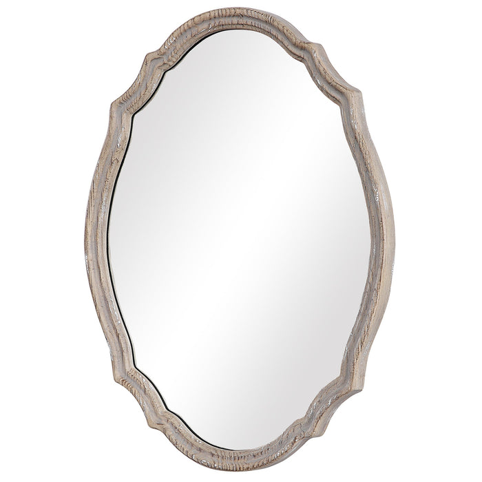 Modern Accents Curved Distressed Wood Mirror