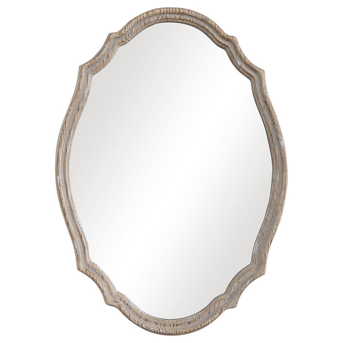Modern Accents Curved Distressed Wood Mirror