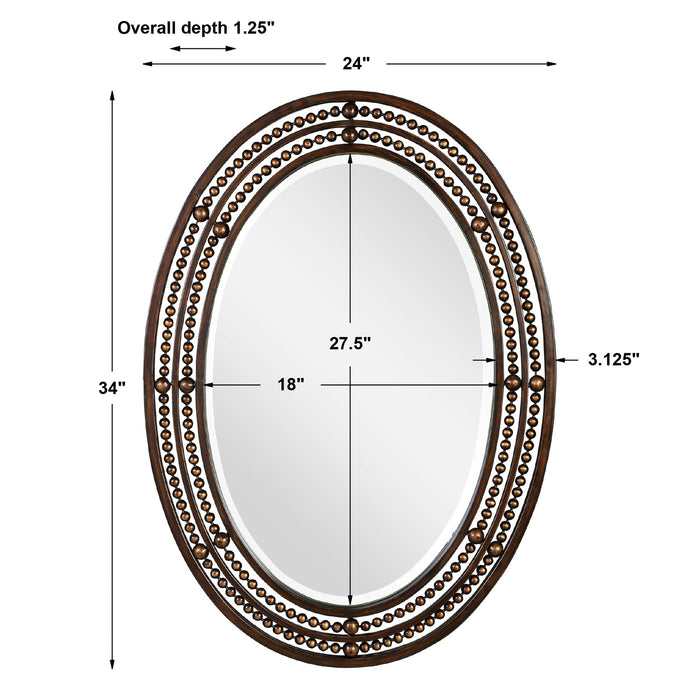 Modern Accents Hand Forged Beaded Mirror