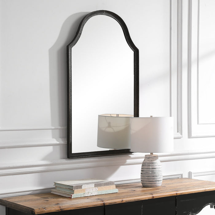 Modern Accents Hammered Metal Arched Mirror