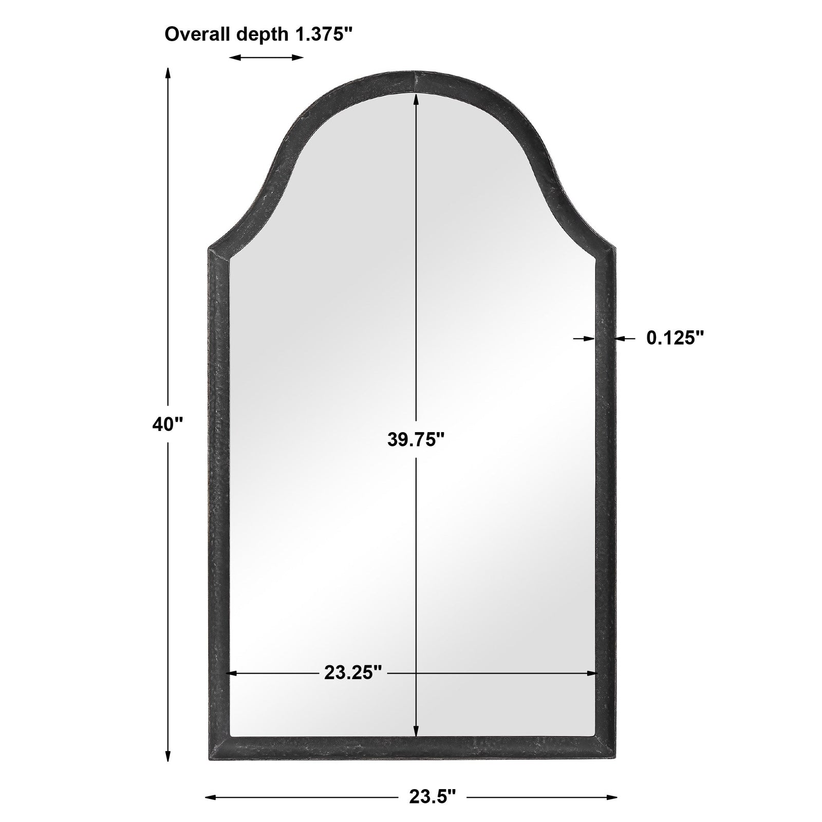Modern Accents Hammered Metal Arched Mirror