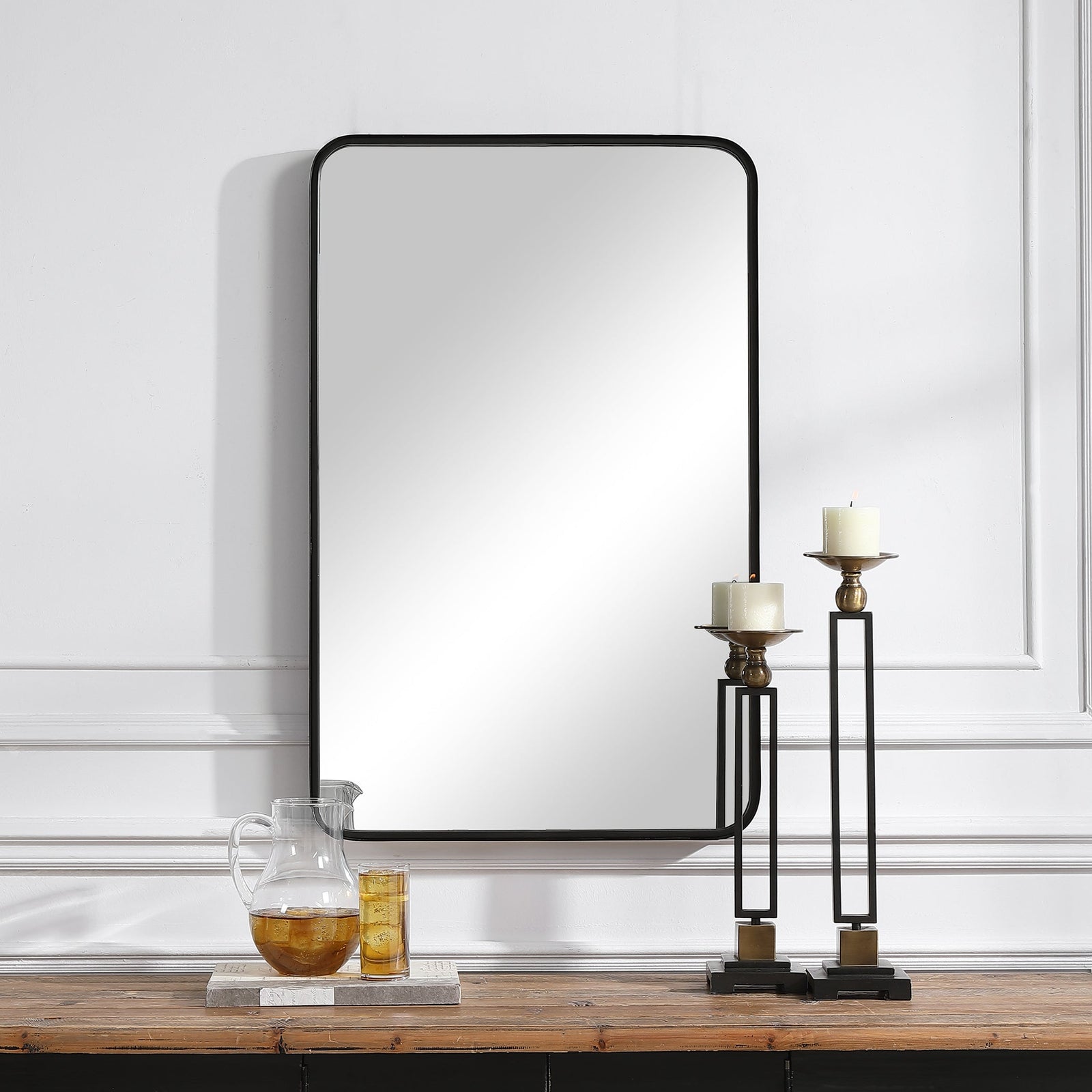 Modern Accents Metal Rounded Corners Mirror