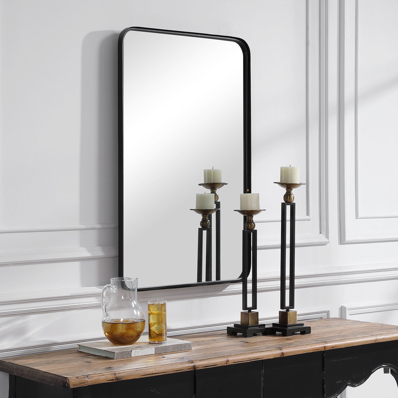 Modern Accents Metal Rounded Corners Mirror