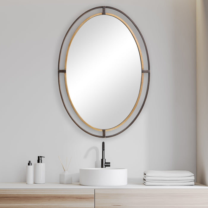 Modern Accents Oval Double Frame Mirror