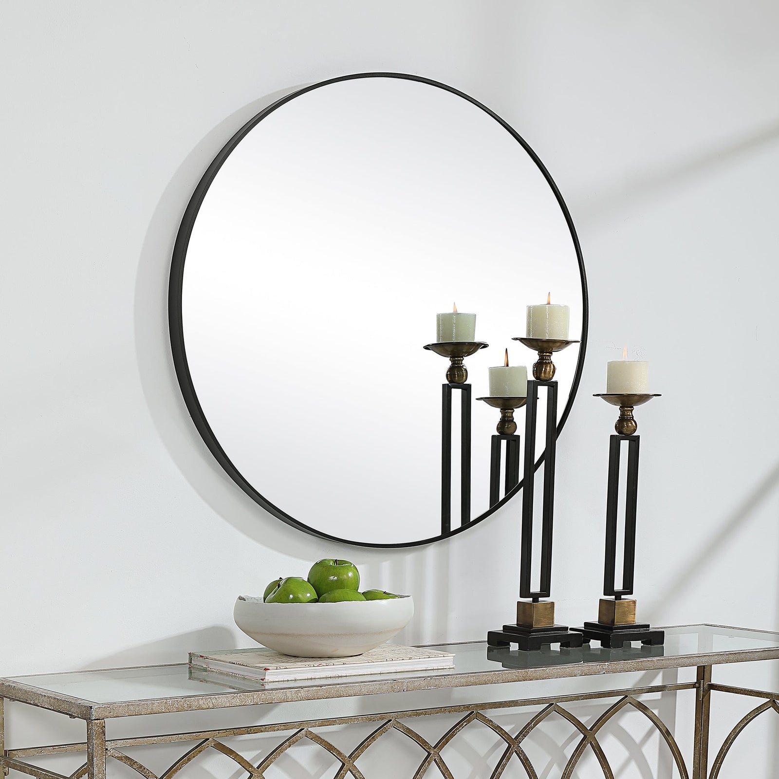 Modern Accents Clean Round Mirror