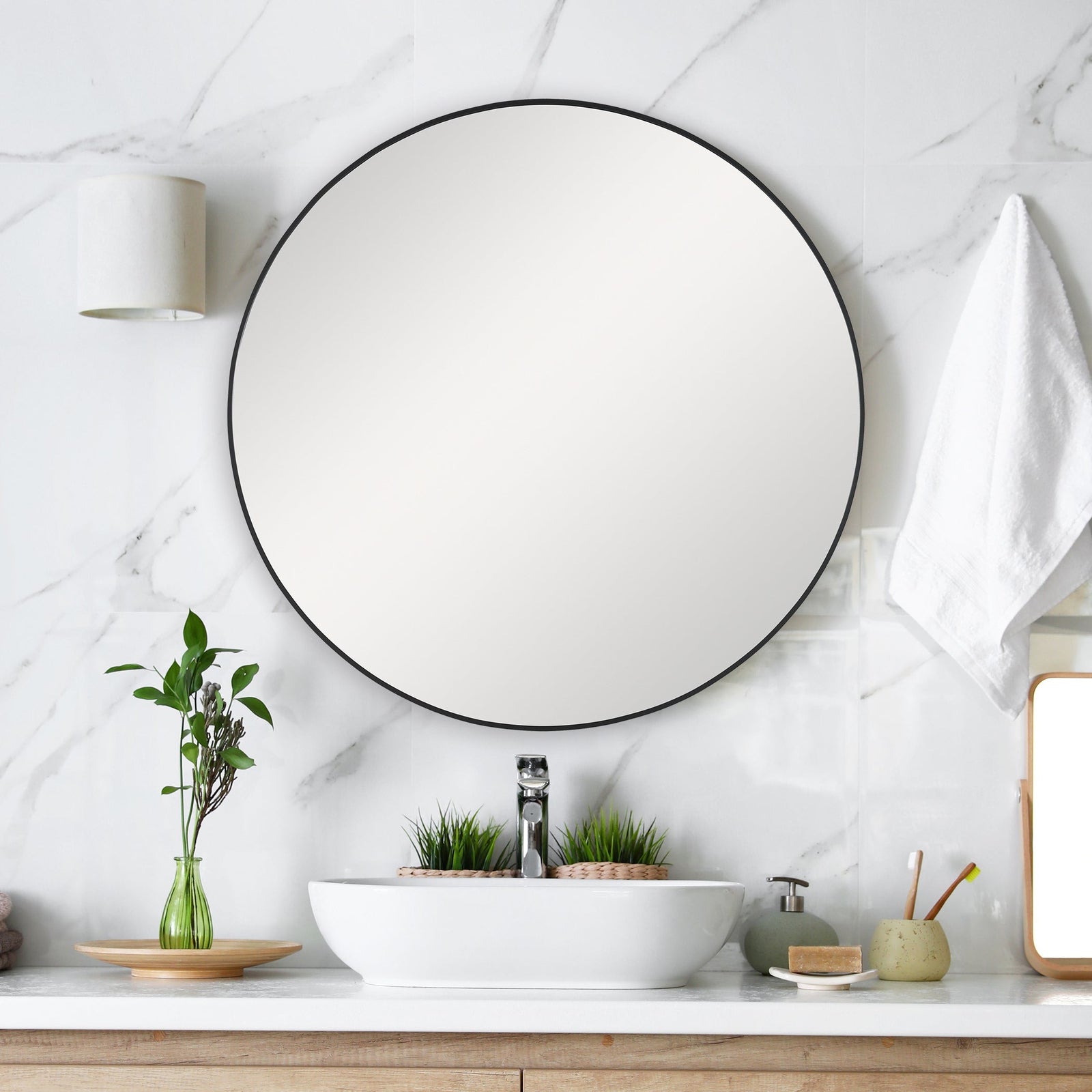 Modern Accents Clean Round Mirror