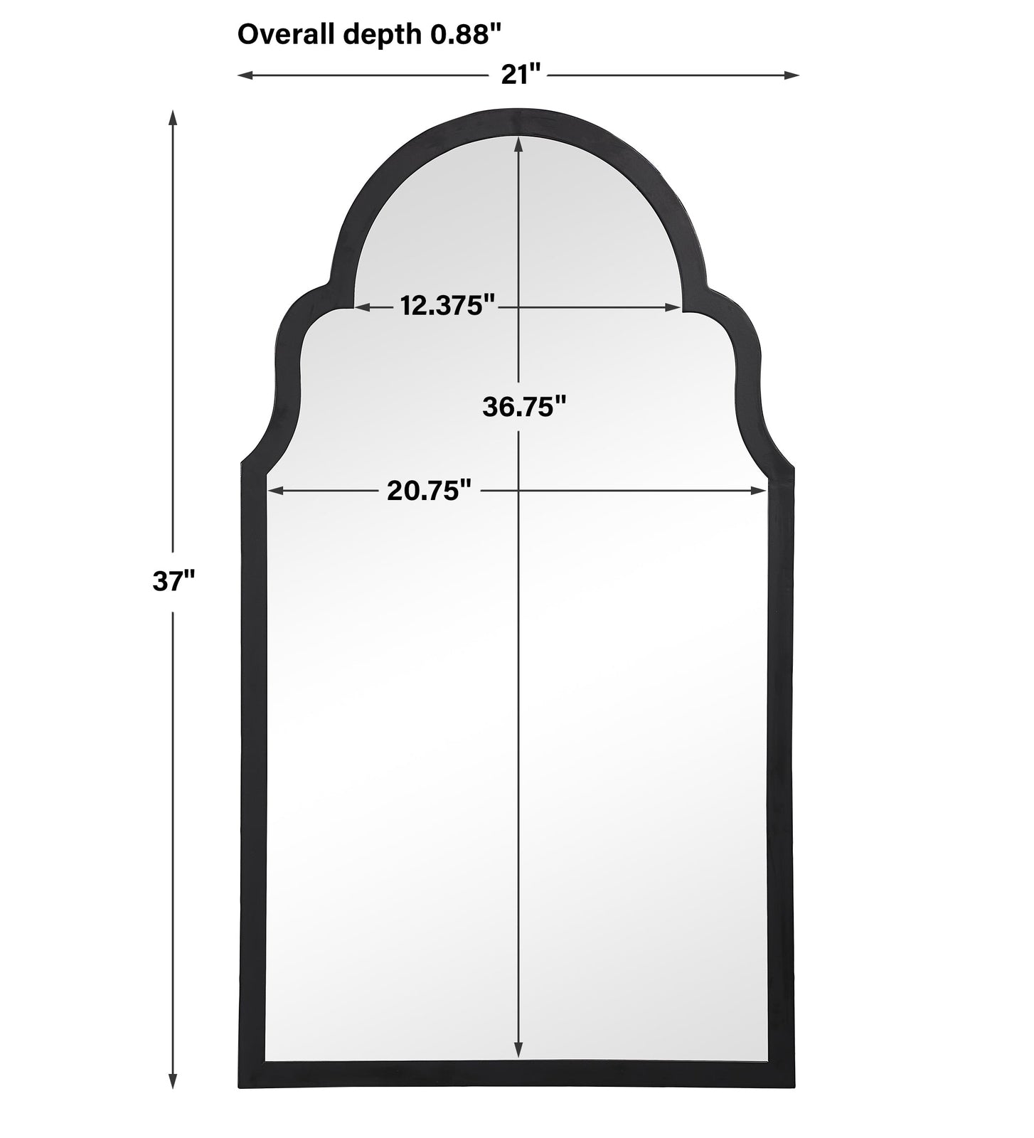 Modern Accents Iron Arch Top Mirror