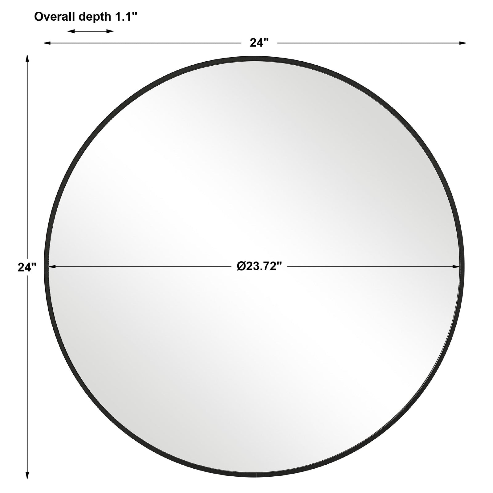 Modern Accents Clean Round Mirror