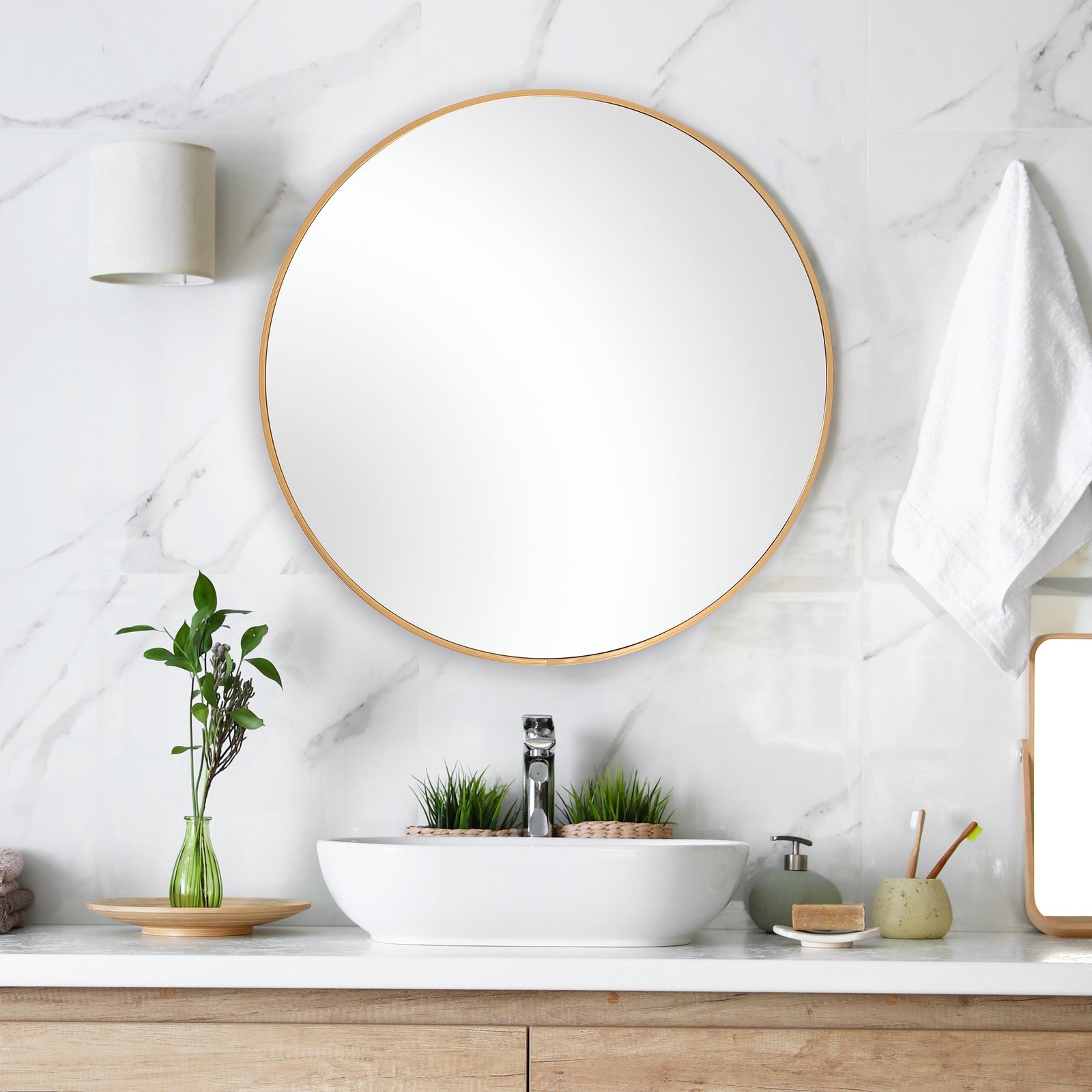 Modern Accents Clean Round Mirror