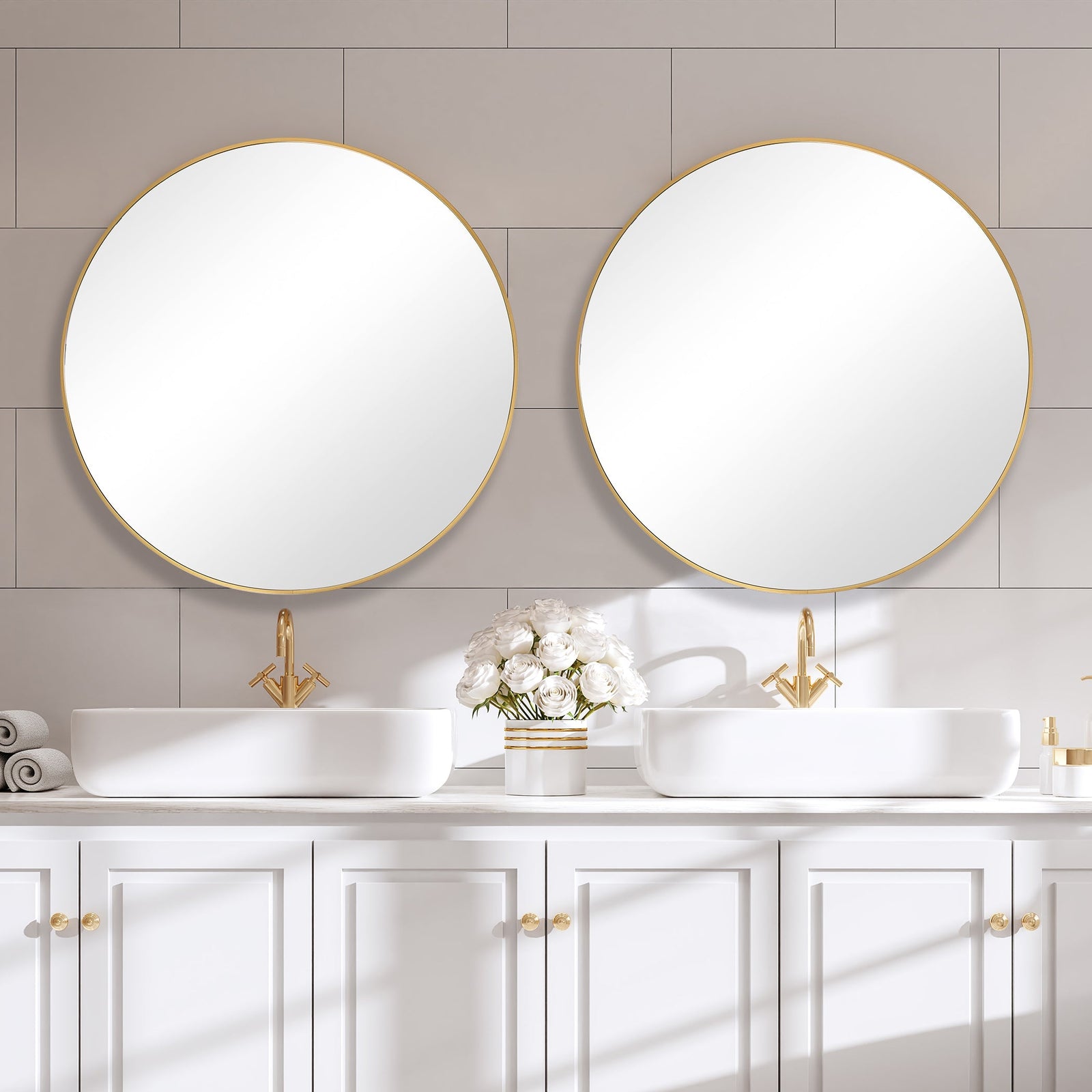 Modern Accents Clean Round Mirror