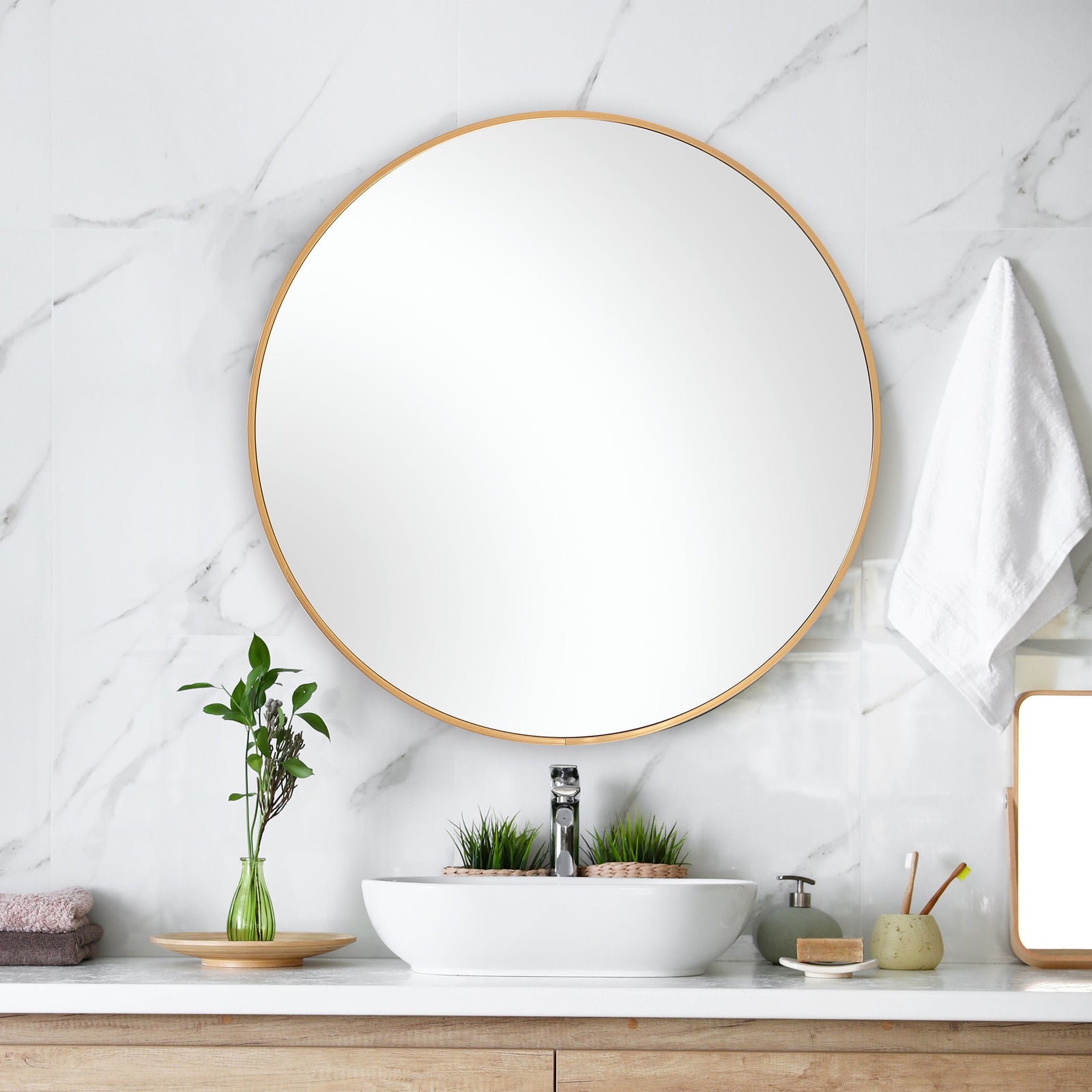 Modern Accents Clean Round Mirror