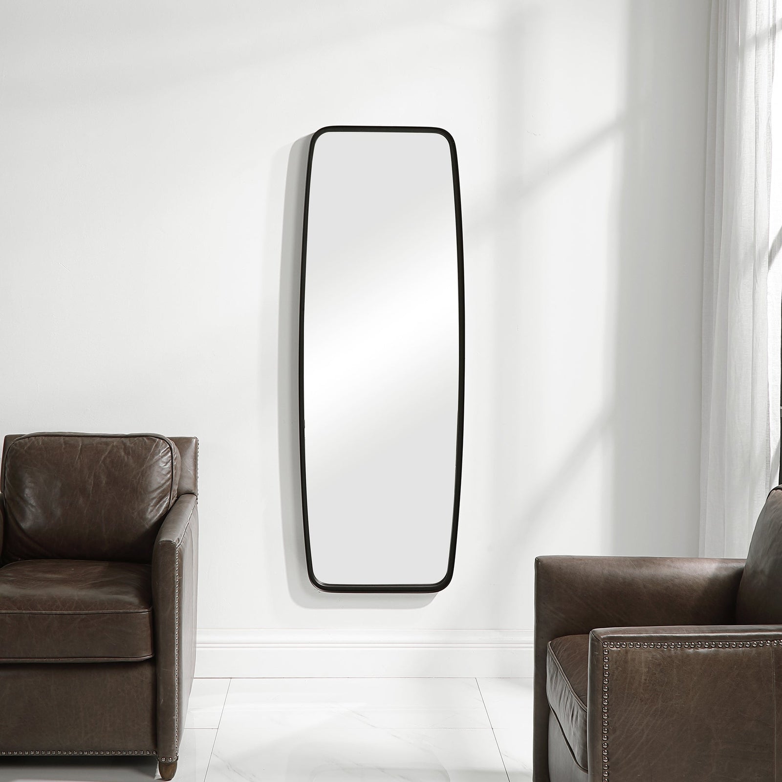 Modern Accents Shaped Rounded Corners Mirror