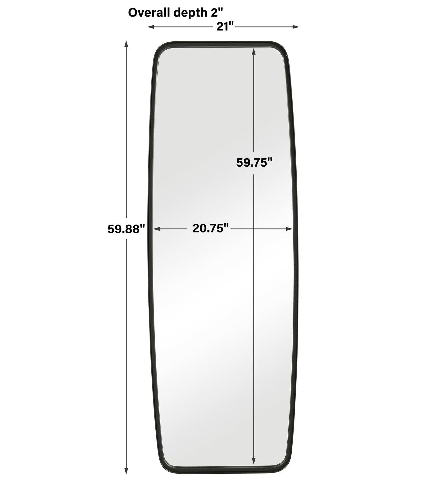 Modern Accents Shaped Rounded Corners Mirror