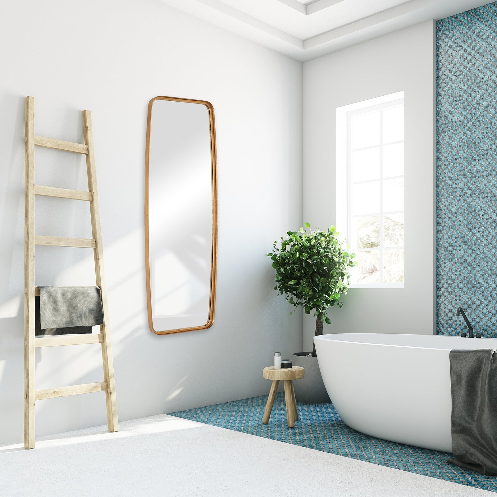 Modern Accents Shaped Rounded Corners Mirror