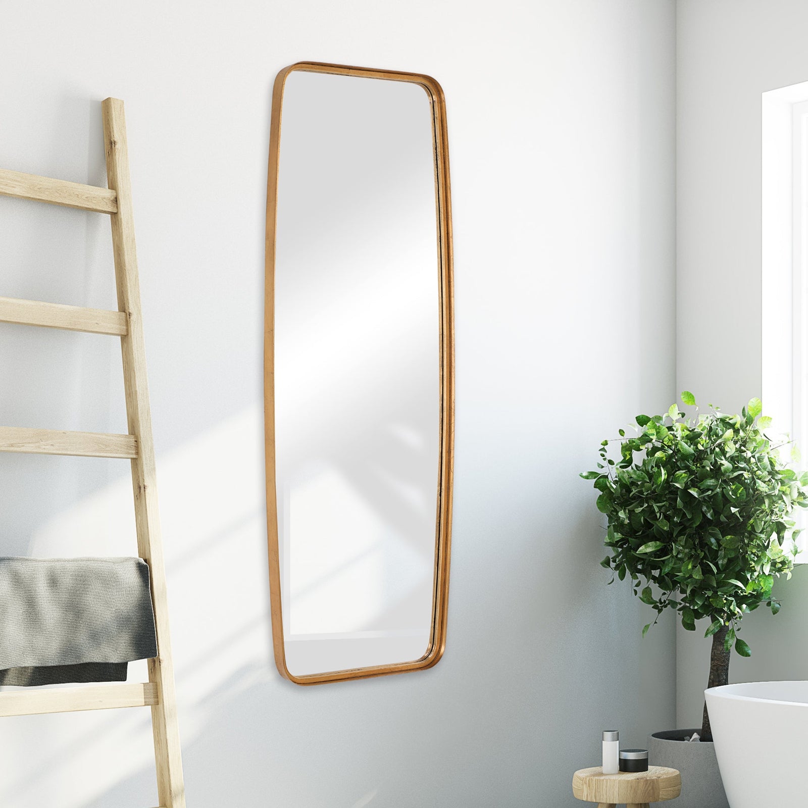 Modern Accents Shaped Rounded Corners Mirror