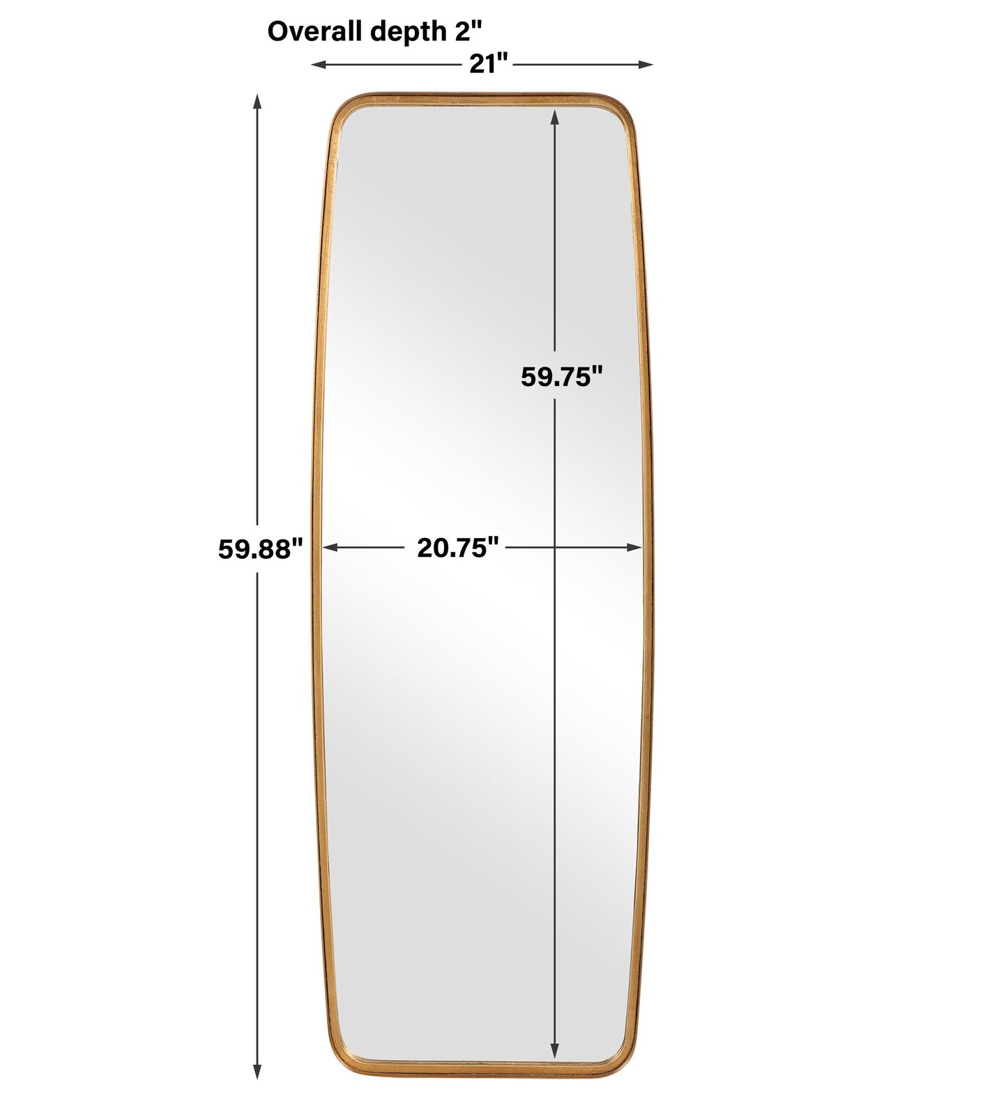 Modern Accents Shaped Rounded Corners Mirror