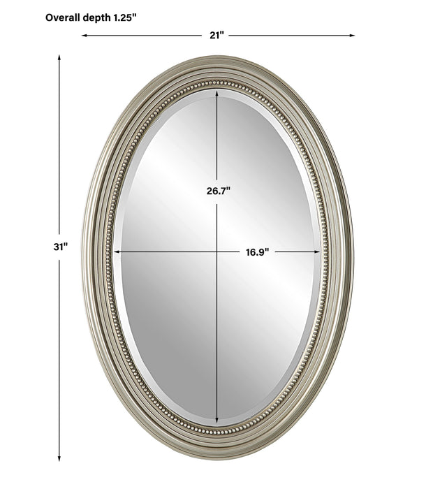 Modern Accents Beaded Oval Frame Mirror