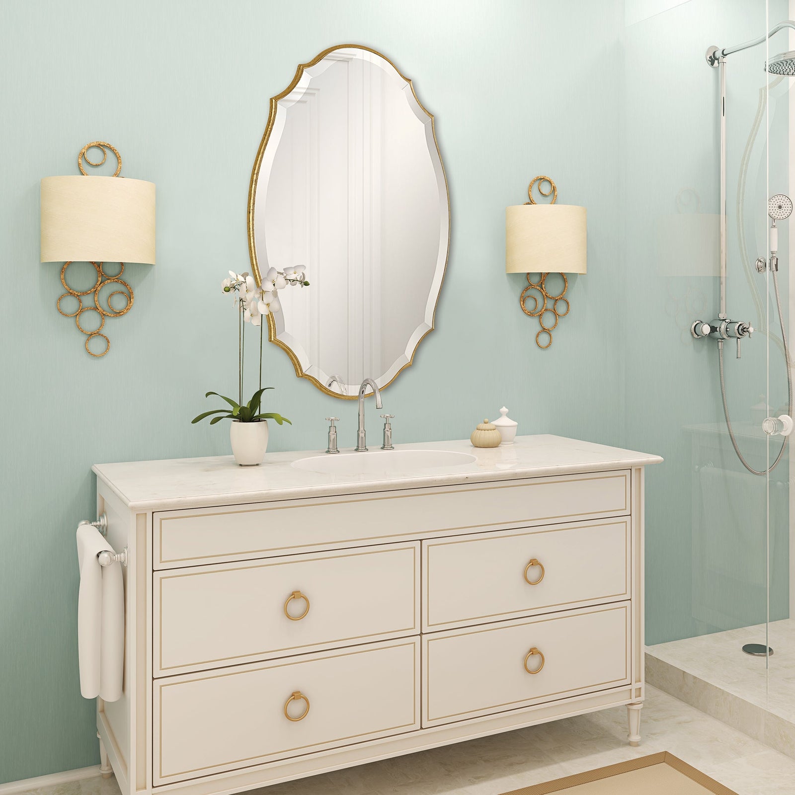Modern Accents Shaped Beveled Mirror