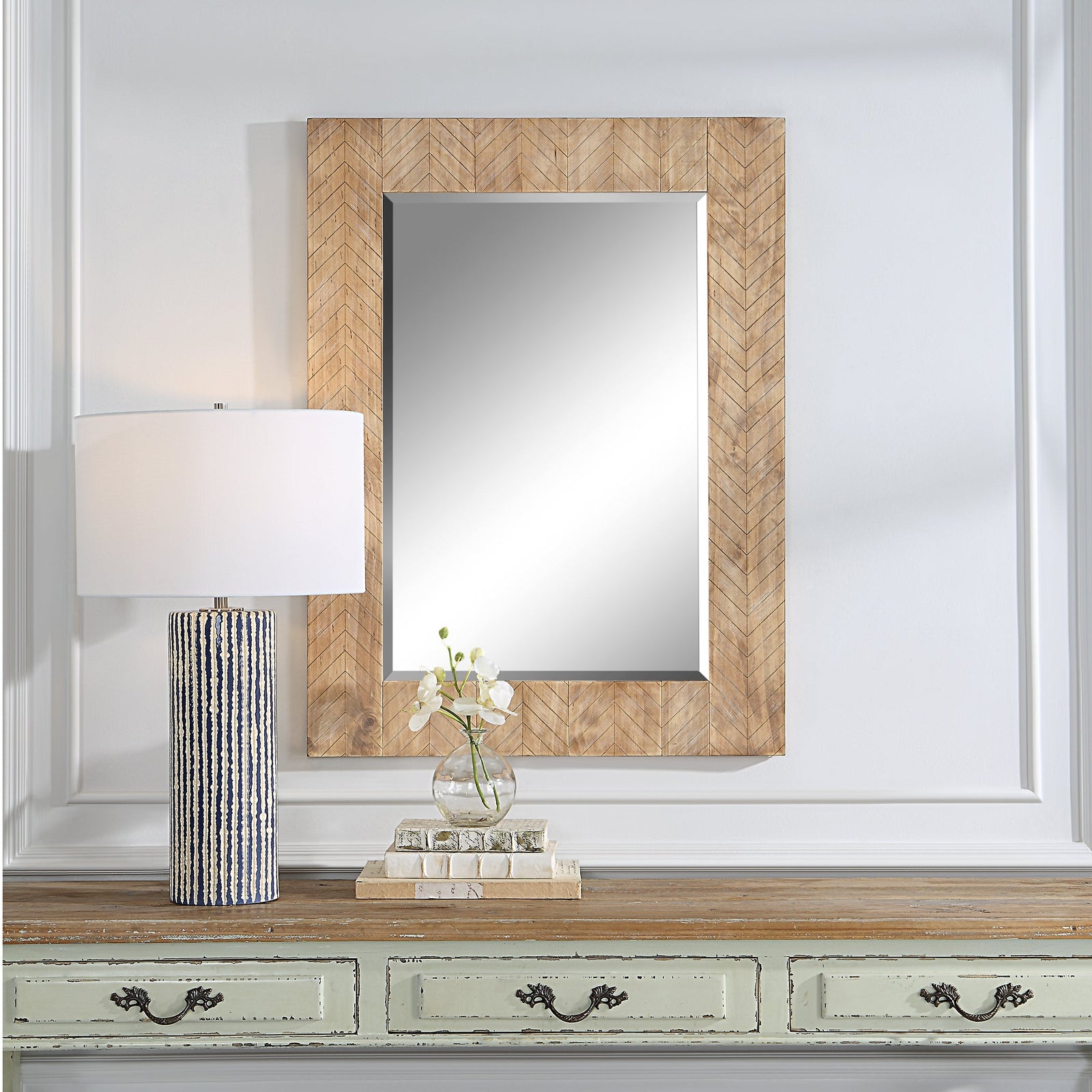 Modern Accents Wood Chevron Frame Mirror