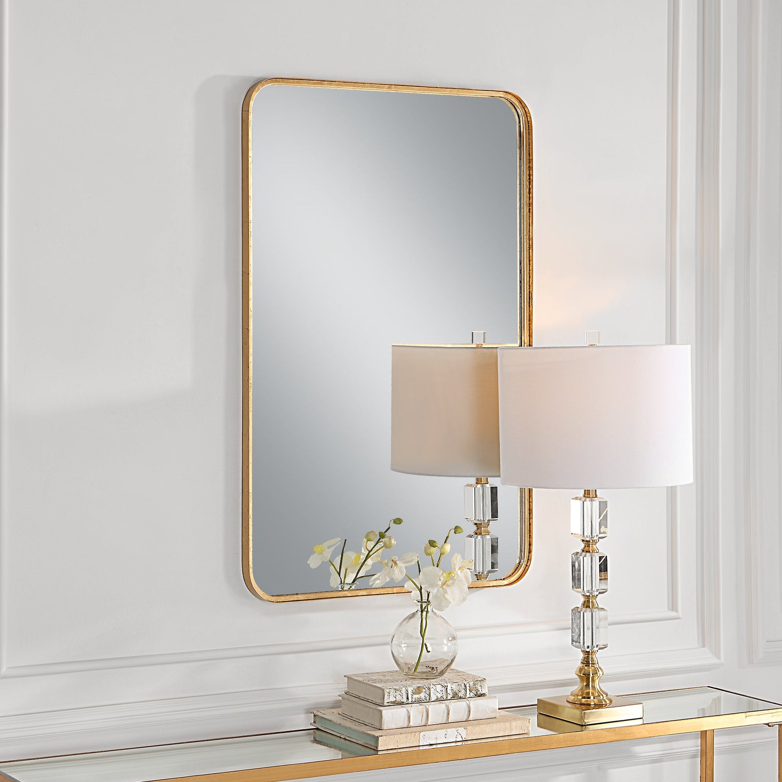 Modern Accents Metal Rounded Corners Mirror