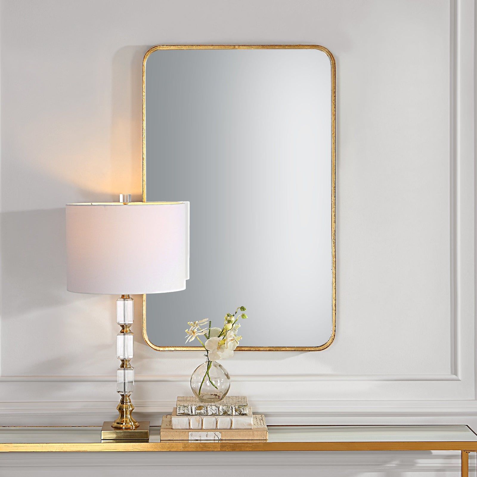 Modern Accents Metal Rounded Corners Mirror