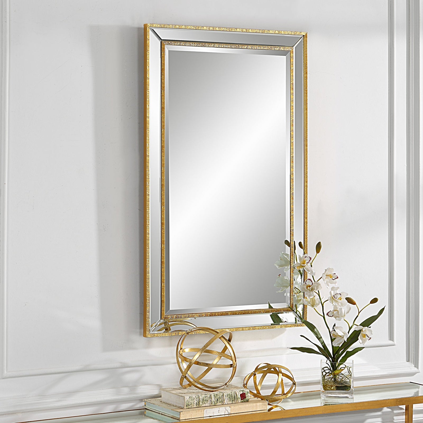 Modern Accents Rectangular Beveled Mirror