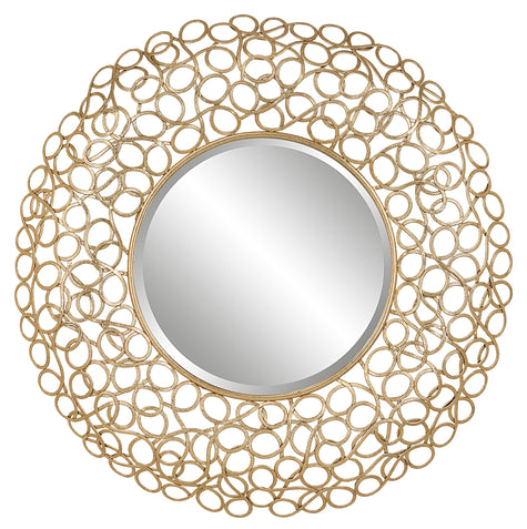 Uttermost Swirl Round Gold Mirror