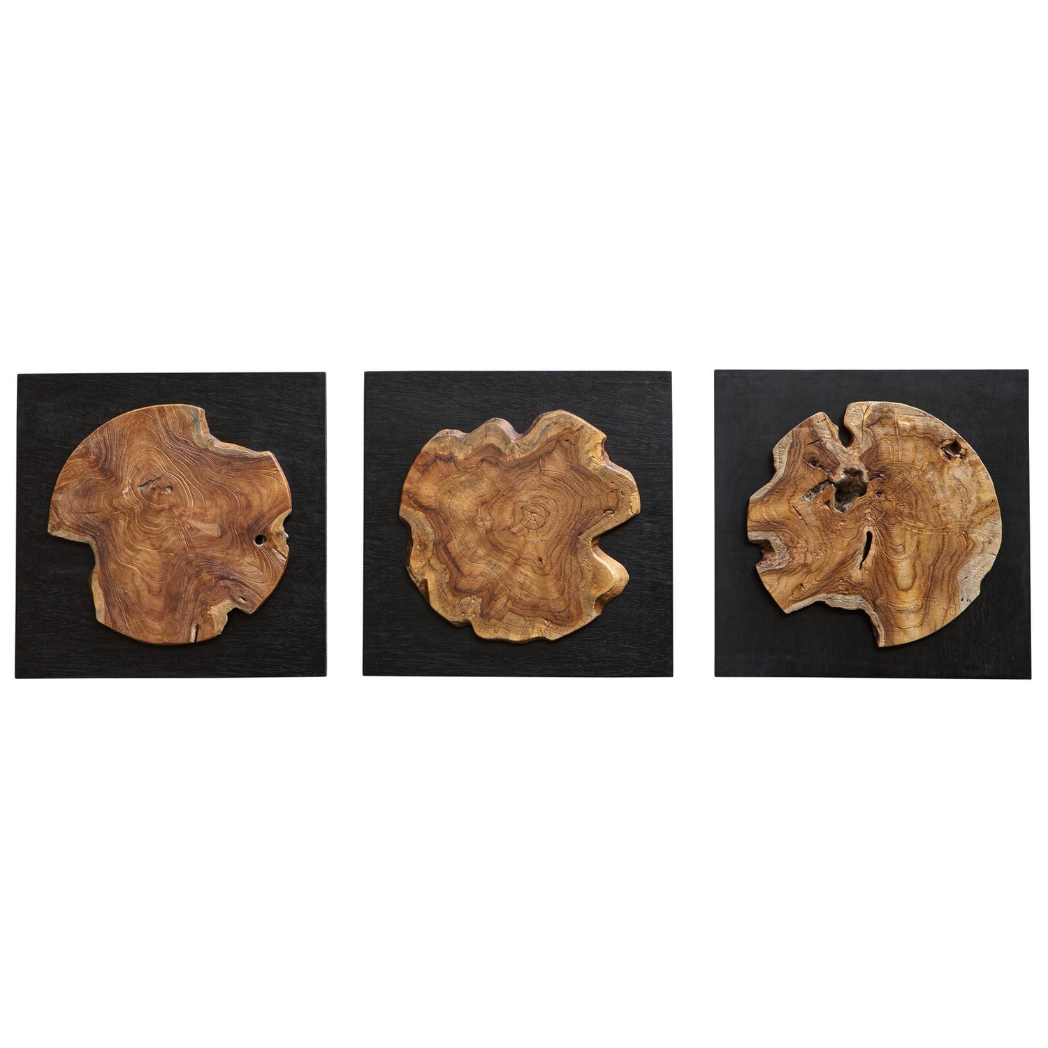 Uttermost Kolini Teak Wood Wall Decor - Set of 3