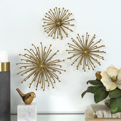 Uttermost Aga Gold Metal Wall Decor - Set of 3