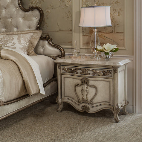 Michael Amini Platine De Royale Nightstand