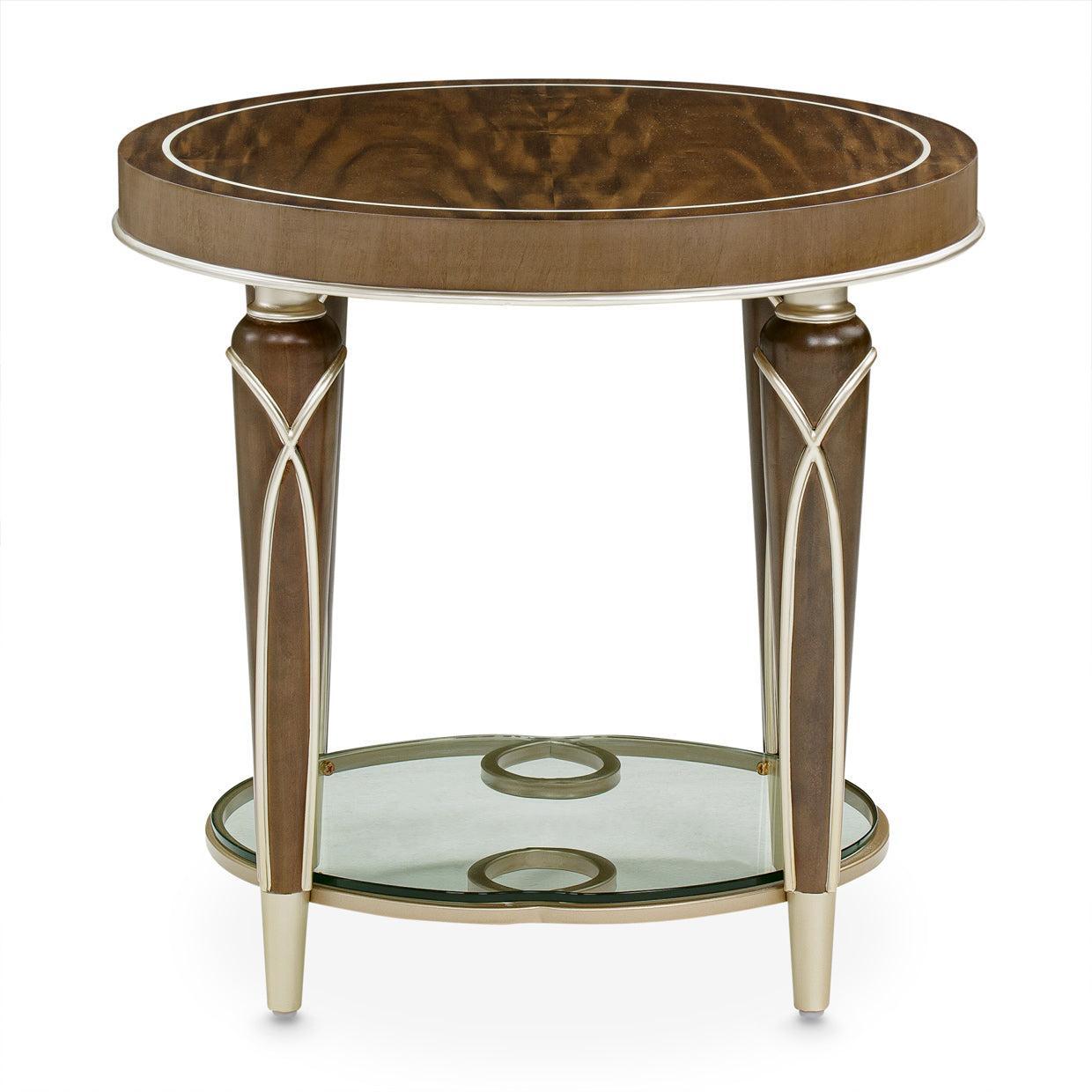 Michael Amini Villa Cherie Hazelnut End Table