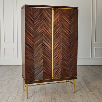 Global Views Latilla Tall Bar Cabinet