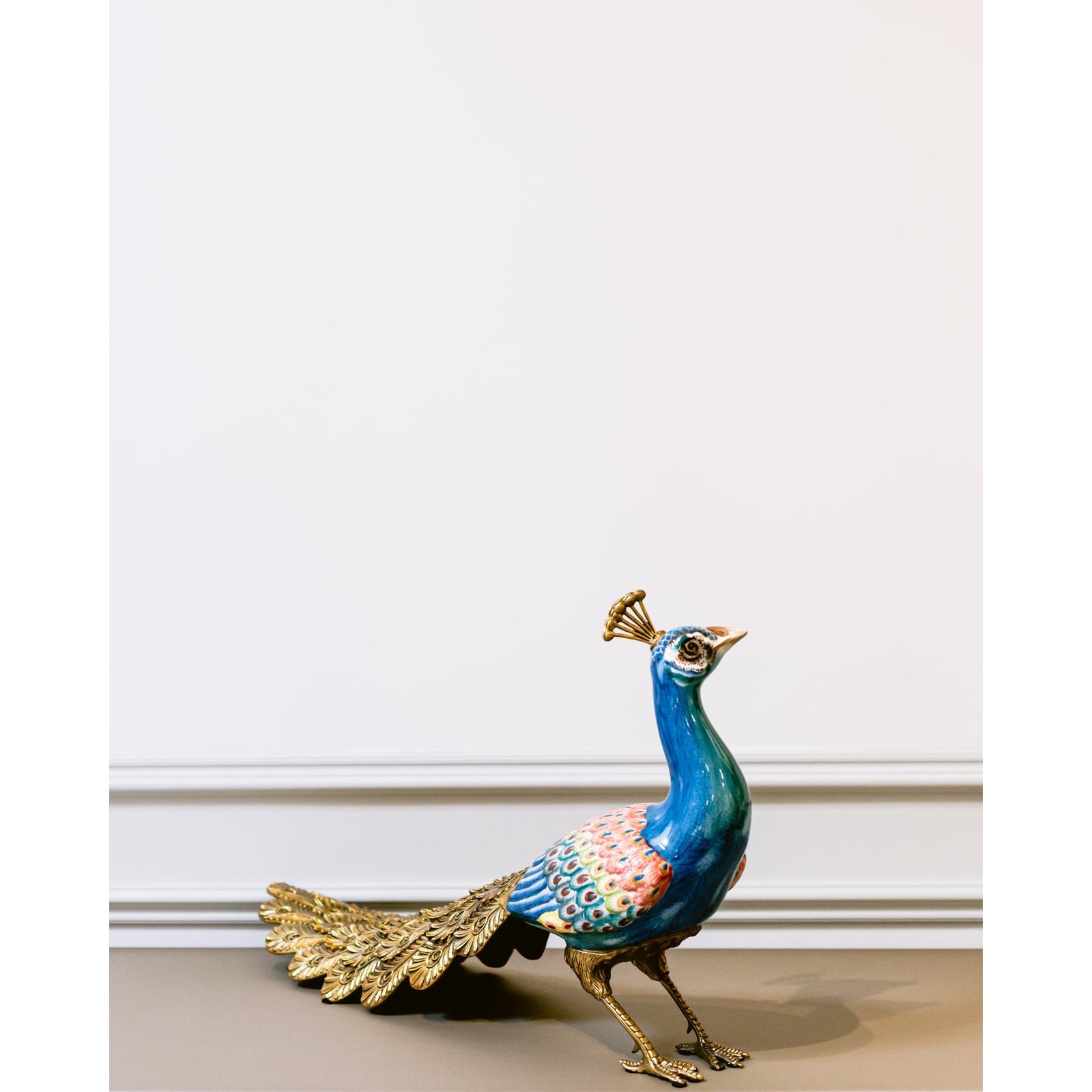 Port 68 Porcelain Peacock Statue Floor Sample Each Sold Separately