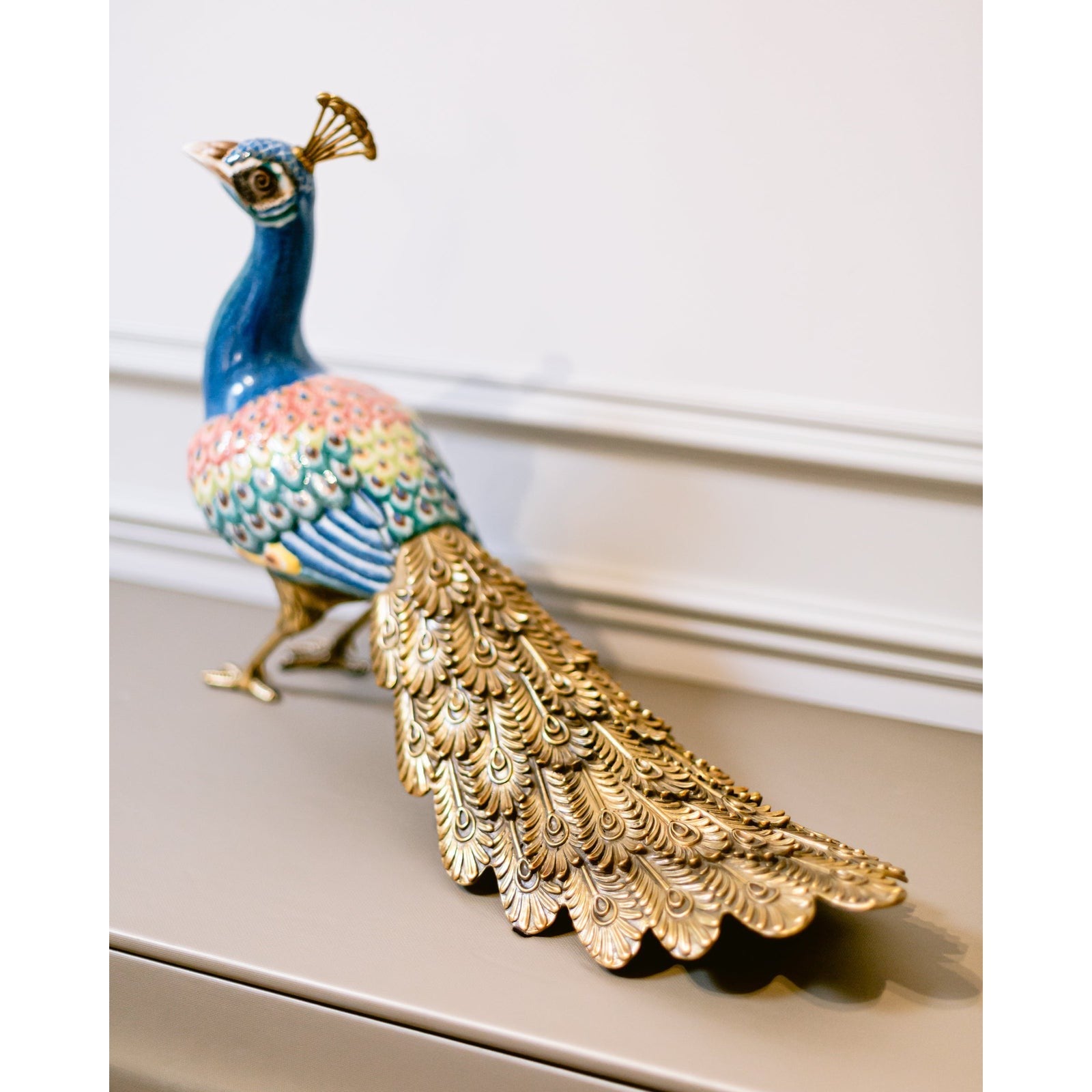 Port 68 Porcelain Peacock Statue Floor Sample Each Sold Separately
