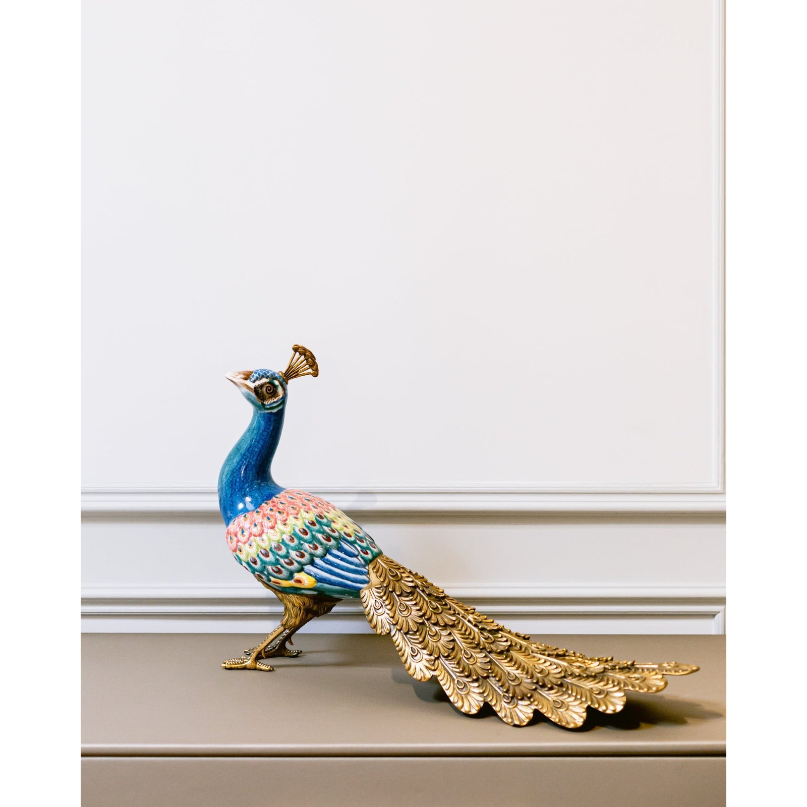Port 68 Porcelain Peacock Statue Floor Sample Each Sold Separately
