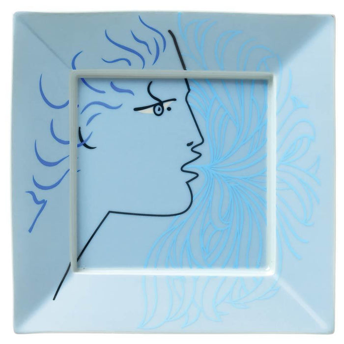 Raynaud Jean Cocteau Blue Square Trinket Tray Gbx