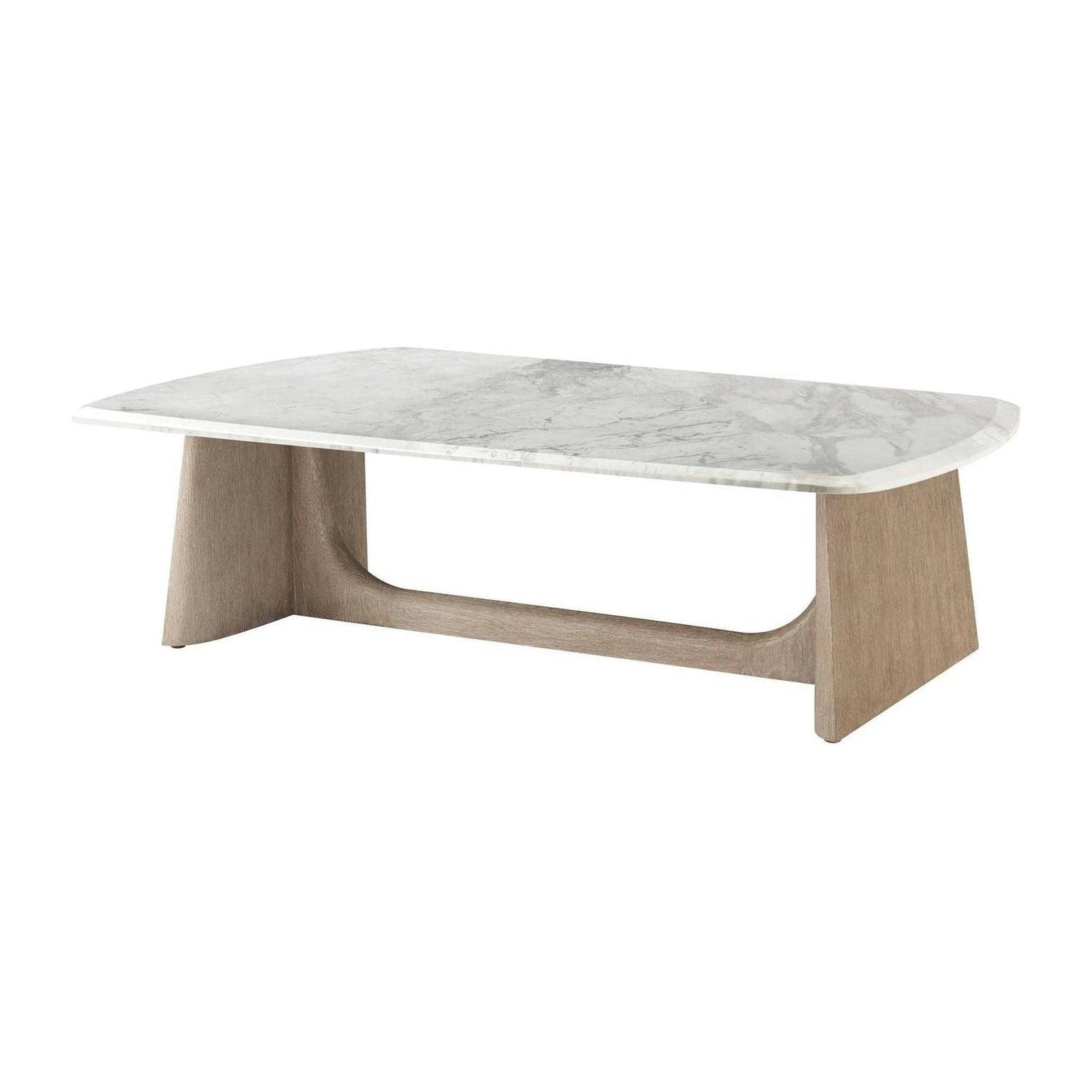 Theodore Alexander Repose Wooden Coffee Table Marble Top