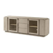 Theodore Alexander Repose Glass Door Media Console With Drawers and Side Storage