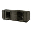 Theodore Alexander Repose Glass Door Media Console With Drawers and Side Storage