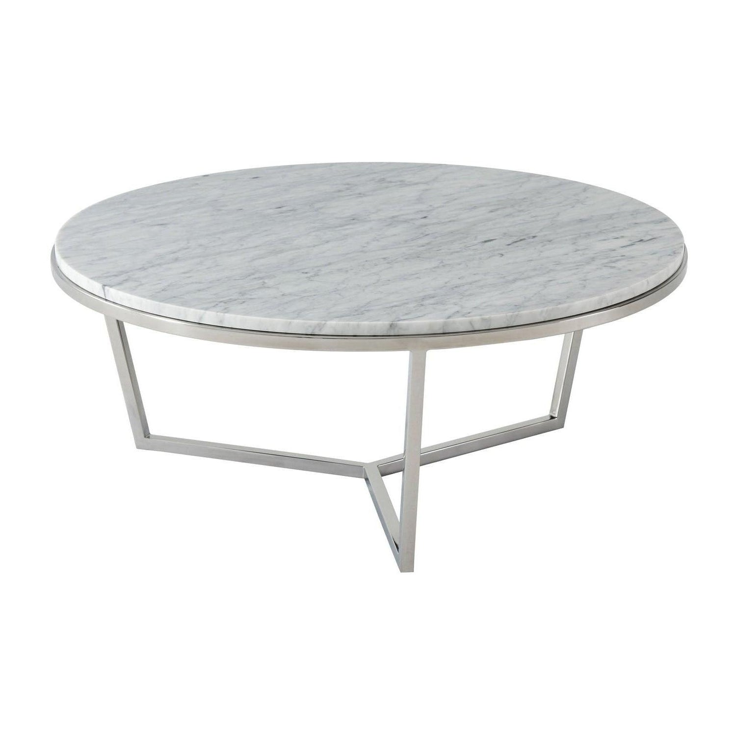 Theodore Alexander TA Studio Small Fisher Round Cocktail Table Marble