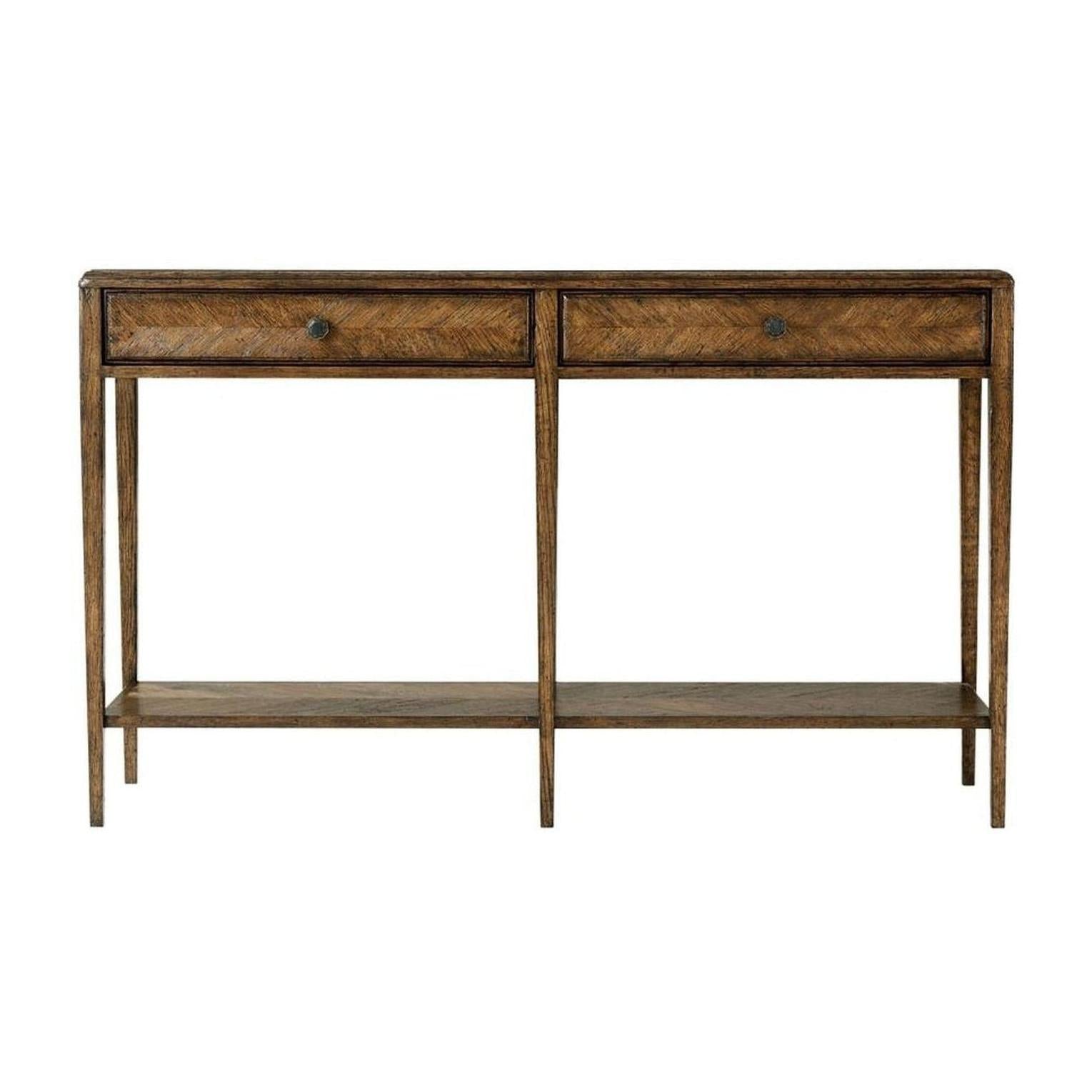 Theodore Alexander Nova Two Frieze Drawers Console Table