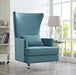 TOV Furniture Bristol Sea Blue Velvet Chair with Lucite Legs