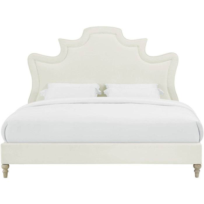TOV Furniture Serenity Cream Velvet Bed