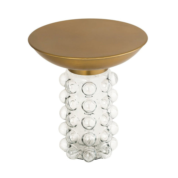 TOV Furniture Bubble Glass and Brass Side Table