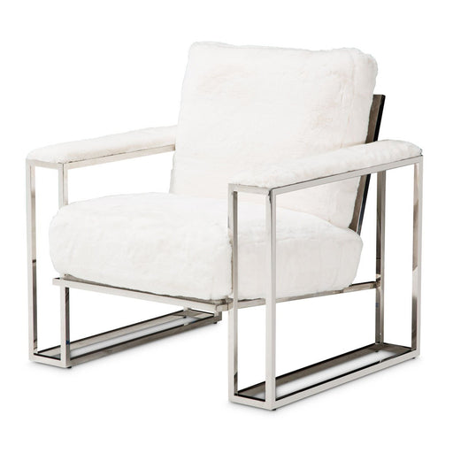 Michael Amini Trance Astro Faux Fur Chair Stainless steel
