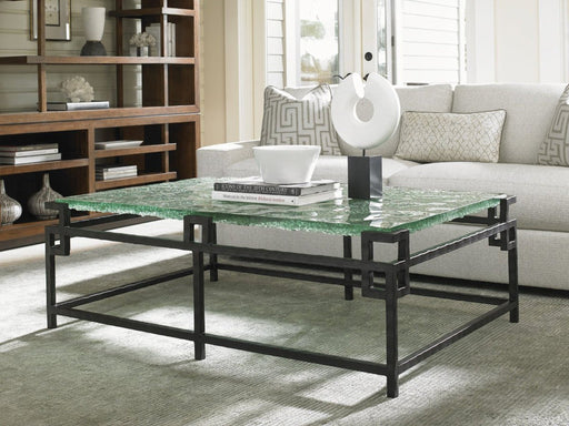 Tommy Bahama Home Island Fusion Hermes Reef Glass Top Cocktail Table